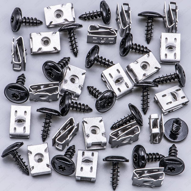 Rexka 20 Sets T25 M5 درابزين بطانة غطاء المصد سبلاش شيلد Scew U طقم صامولة لشركة فولكس فاجن N90974701 N90959101 - Image 1